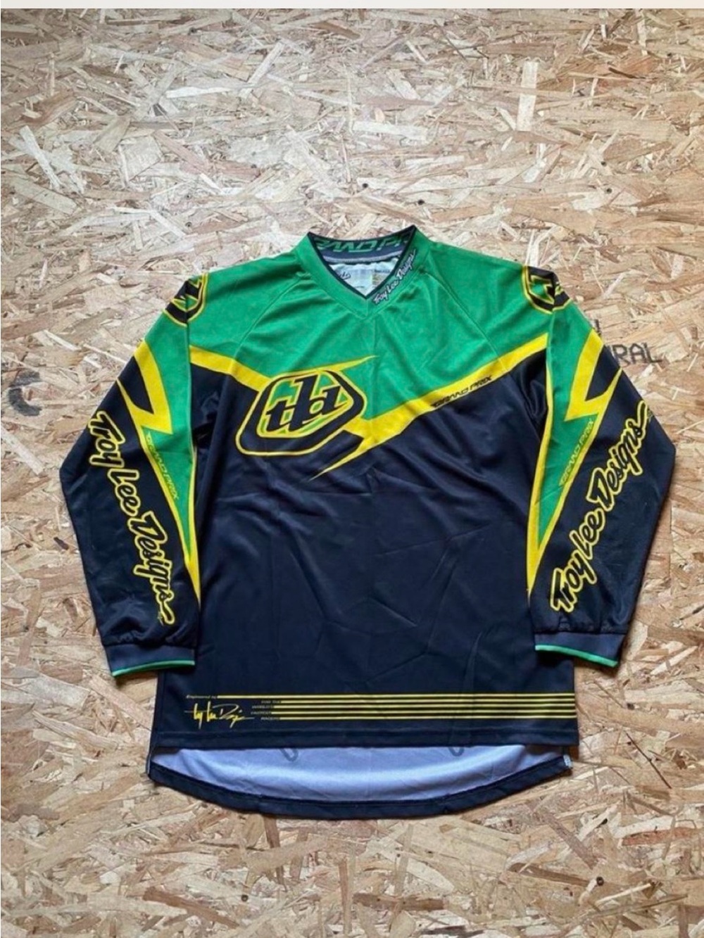 Troy Lee Designs Men’s Long Sleeve Jersey - Green/Black/Yellow